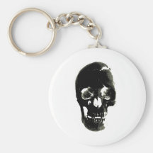 Black Skull - Negative Image Key Chains