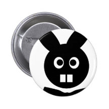 black smart bunny with teeth icon pins