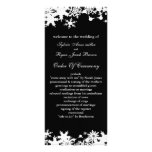 Black snowflakes winter wedding custom rack card