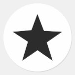 black star icon round stickers