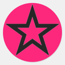 Black Star on Pink - Sticker