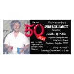 Black Surprise 50th Birthday Party Photo Invite Photo Cards