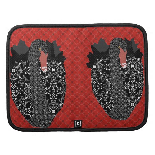 Black Swan Red Retro Rickshaw Folio Folio Planners