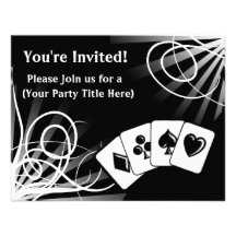 Black Swirl Custom Invitations