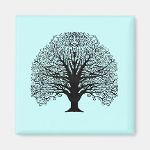 Black Swirl Tree Magnet