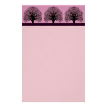 Black Swirl Tree Personalised Stationery