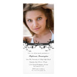 Black swirls graduation photo party announcement