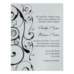Black Swirls Wedding Invitations
