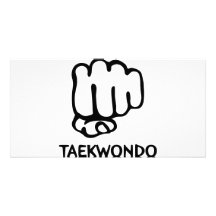 black taekwondo icon photo card template