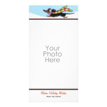Black Tan Dachshund Cute Winter Personalized Photo Card