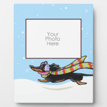 Black Tan Dachshund Personalised Winter Display Plaques