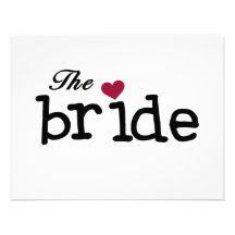 Black Text The Bride Tshirts and Gifts Personalized Invitations