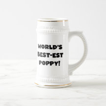 Black Text World's Best-est Poppy Gifts Mugs
