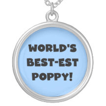 Black Text World's Best-est Poppy Gifts Pendant