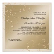 Black Tie Elegance, Champagne Cream Wedding Cards Personalised Announcement