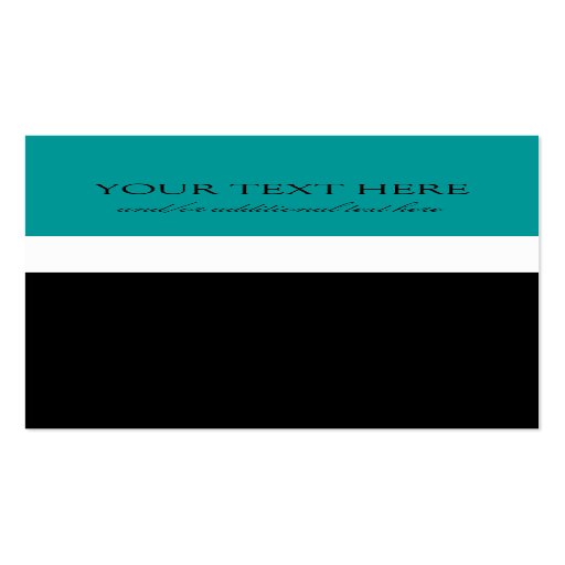 Black Tie Turquoise Business Card Template