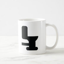 black toilet icon coffee mugs