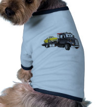 Black Tow Truck Flatbed Cartoon Dog Tshirt