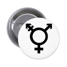 Black Transgender Symbol Pinback Buttons