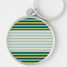 Black, Turquoise and Yellow Stripes. Keychains