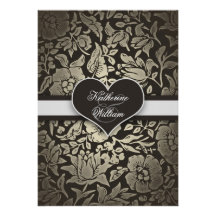 black vintage engagement party invitations