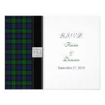 Black Watch Tartan Celtic Response Card Invitations