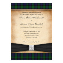 Black Watch Tartan Wedding Invitation