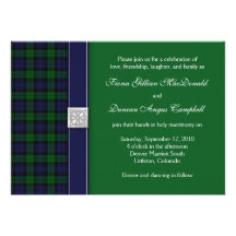 Black Watch Tartan Wedding Invitation