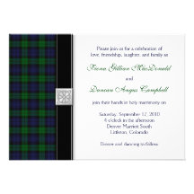 Black Watch Tartan Wedding Invitation