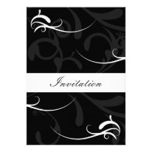 black wedding invitation