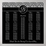 Black Wedding Reception Seating Chart - Square Print