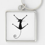Black Whimsy Kitty 10 Key Chain
