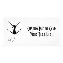 Black Whimsy Kitty 10 Photo Card