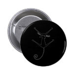 Black Whimsy Kitty 10 Pinback Button
