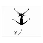 Black Whimsy Kitty 10 Post Card