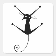 Black Whimsy Kitty 10 Sticker