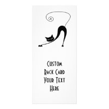 Black Whimsy Kitty 2 Personalized Rack Card