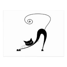 Black Whimsy Kitty 2 Post Card
