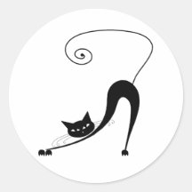 Black Whimsy Kitty 2 Sticker