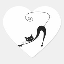 Black Whimsy Kitty 2 Stickers