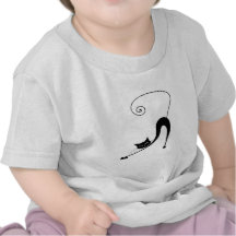 Black Whimsy Kitty 2 T Shirt