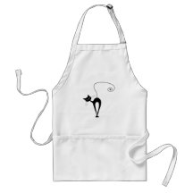 Black Whimsy Kitty 3 Aprons