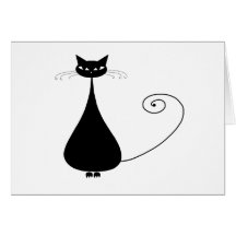 Black Whimsy Kitty 4 Cards