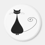 Black Whimsy Kitty 4 Magnet