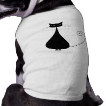 Black Whimsy Kitty 4 Pet Shirt