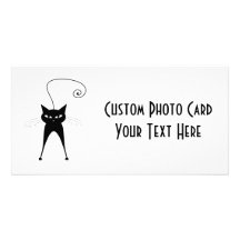 Black Whimsy Kitty 6 Photo Card Template