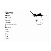 Black Whimsy Kitty 7 Business Card Templates