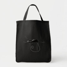 Black Whimsy Kitty 7 Canvas Bag