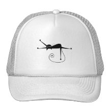 Black Whimsy Kitty 7 Mesh Hats
