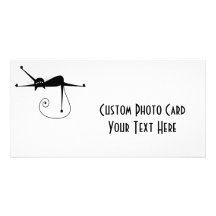 Black Whimsy Kitty 7 Photo Card Template